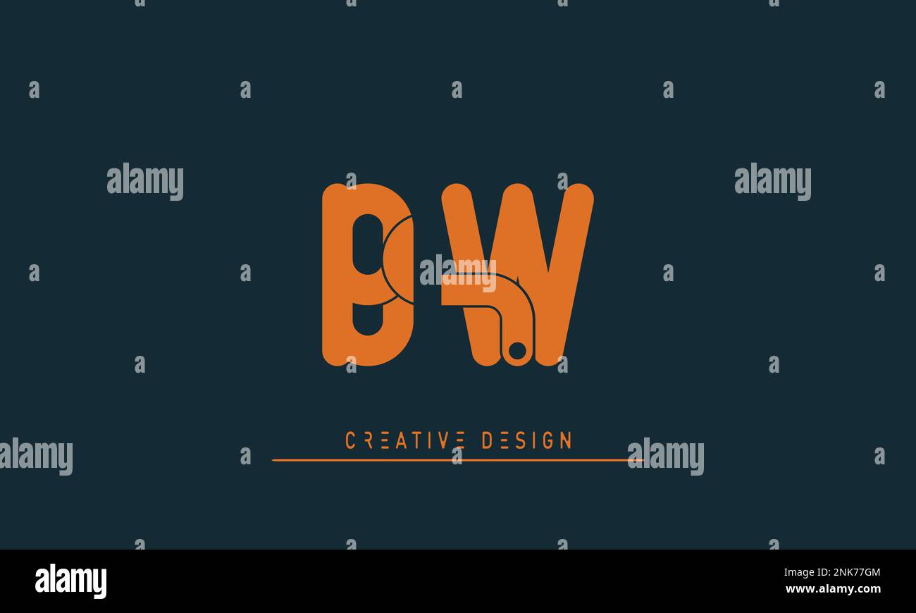 Alphabet letters Initials Monogram logo BW , WB Stock Vector