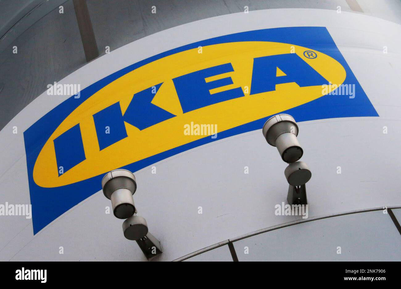 The trademark of IKEA is seen in Shinjuku Ward, Tokyo on April 24, 2022 ...