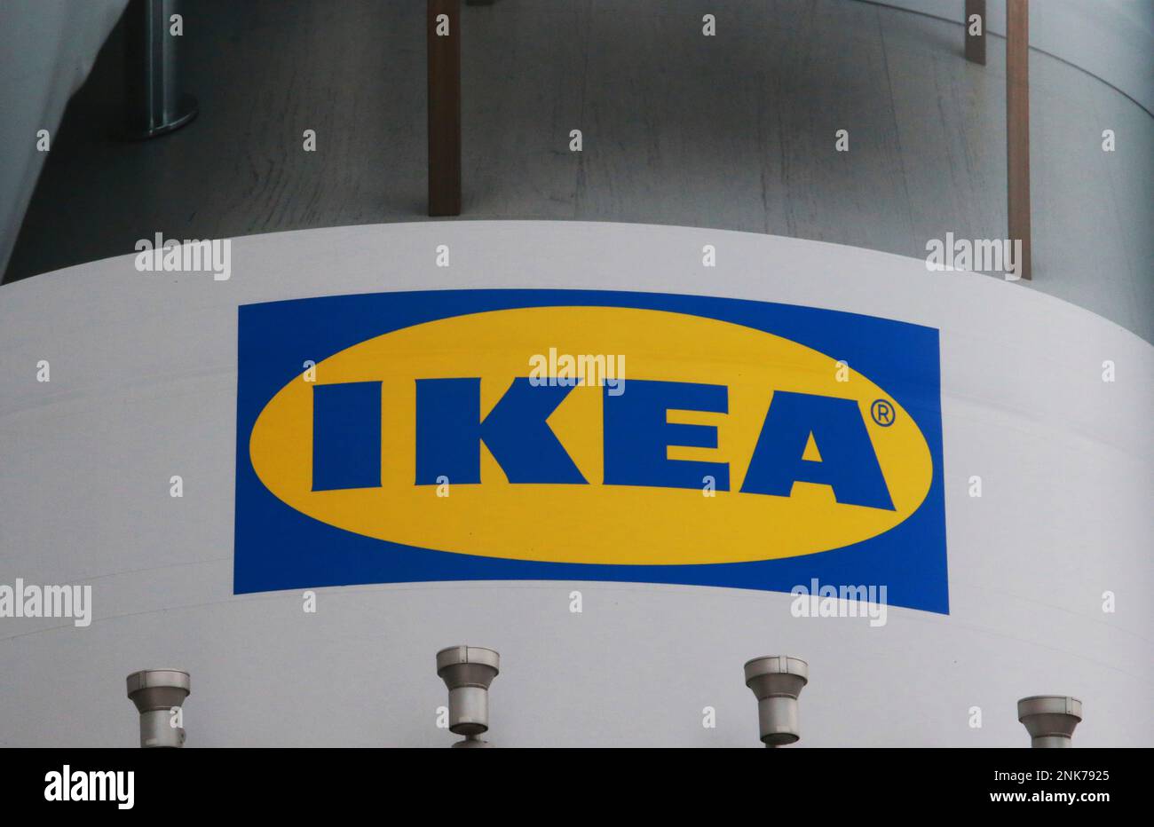 The trademark of IKEA is seen in Shinjuku Ward, Tokyo on April 24, 2022 ...