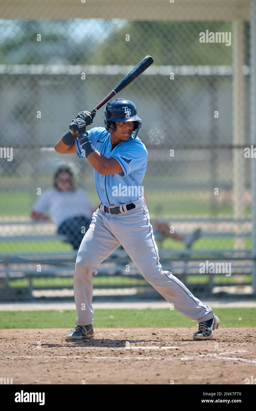 FCL Rays catcher Felix Salguera (86) throwing during a Florida