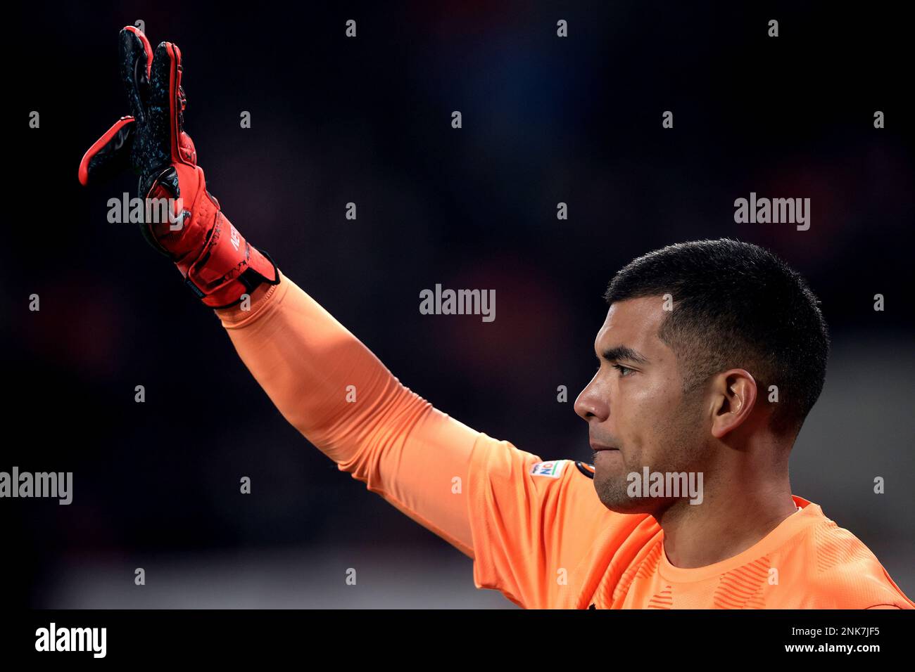 EINDHOVEN - PSV Eindhoven goalkeeper Walter Benitez during the UEFA Europa league play-off match between PSV Eindhoven and Sevilla FC at Phillips stadium on February 23, 2023 in Eindhoven, Netherlands. AP | Dutch Height | Jeroen Putmans Stock Photo