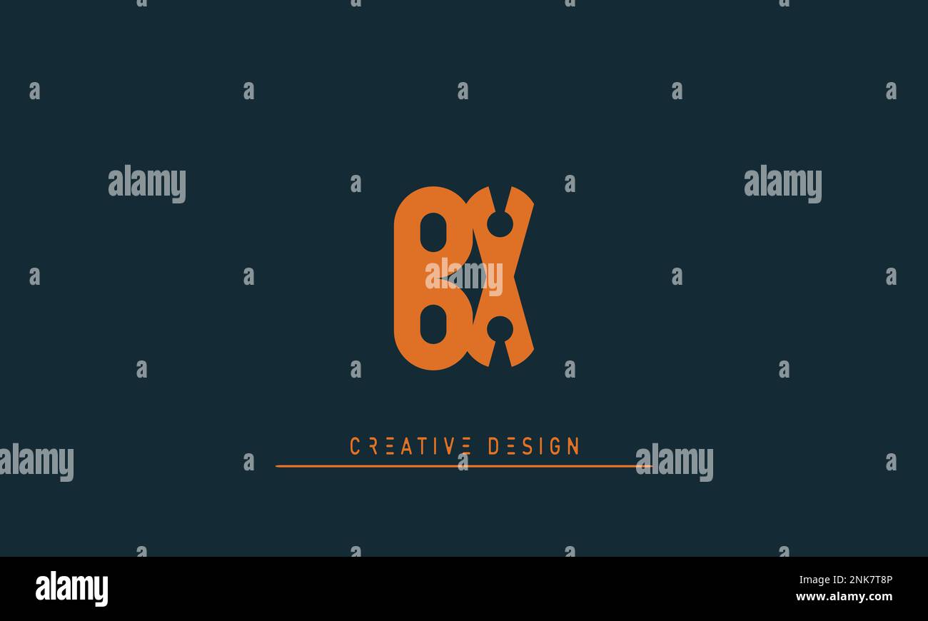 Alphabet letters Initials Monogram logo BX , XB Stock Vector