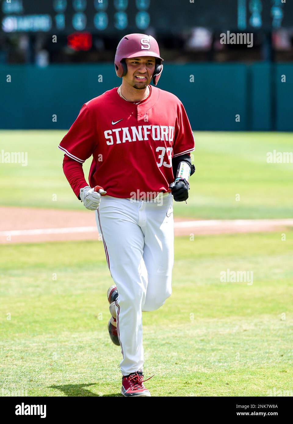 STANFORD, CA - MAY 08: Stanford second baseman Brett Barrera (33) trots ...