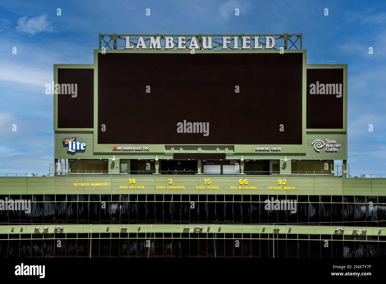 Lambeau Field Scoreboard Green Bay Packers Stock Photo Alamy