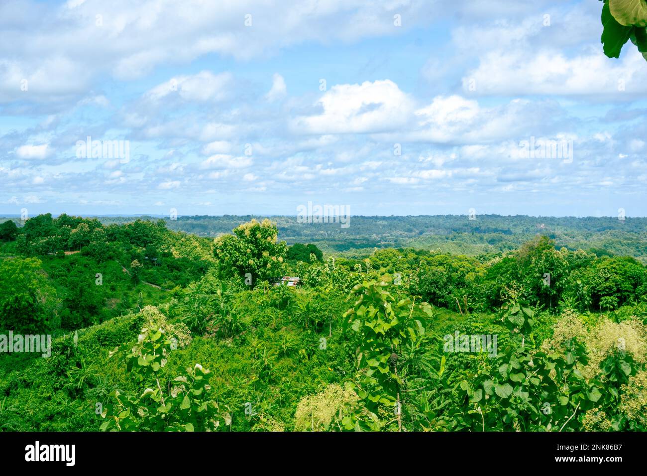 Beautiful landscape with cloudy Sky in Chimbuk Hill at Bandarban Bangladesh. Beautiful Natural Image . Aerial view of a beautiful mountain landscape w Stock Photo