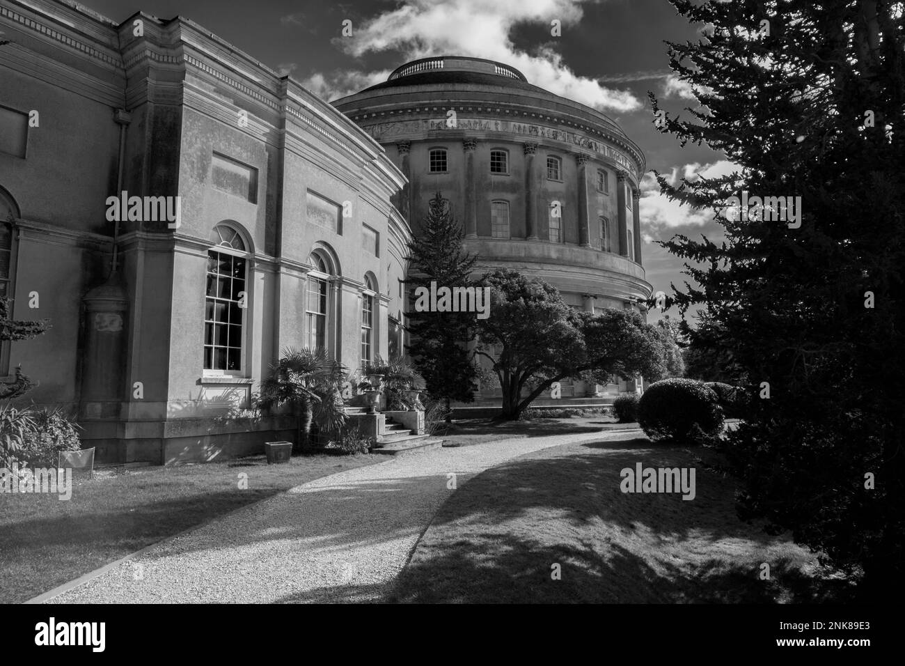 Black and white images of the rotunda at Ickworth house, designed by the architect Antonio Asprucci, Stock Photo