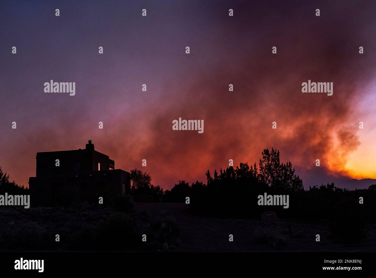 The Cerro Pelado Fire, seen Friday, May 6, 2022, from Cochiti, N.M
