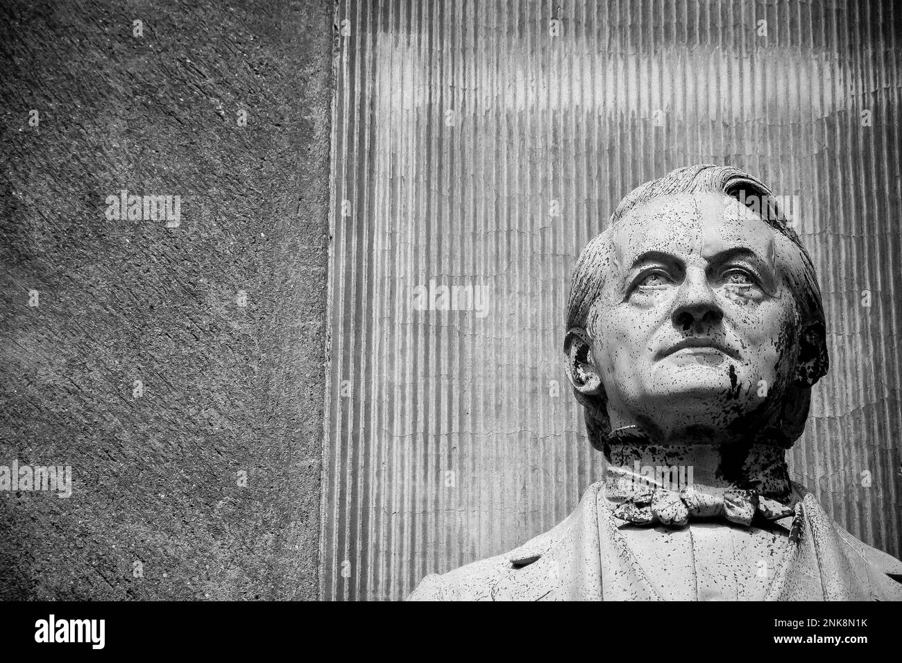 Old marble statue in black and white. High quality photo Stock Photo