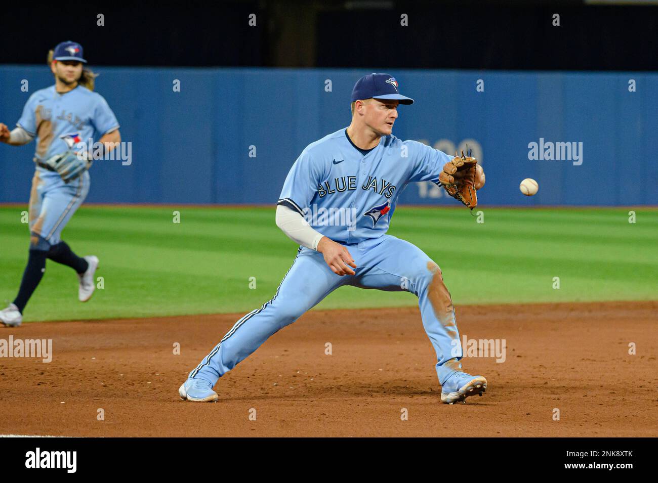 Toronto Blue Jays third baseman Matt Chapman fields a ground ball by