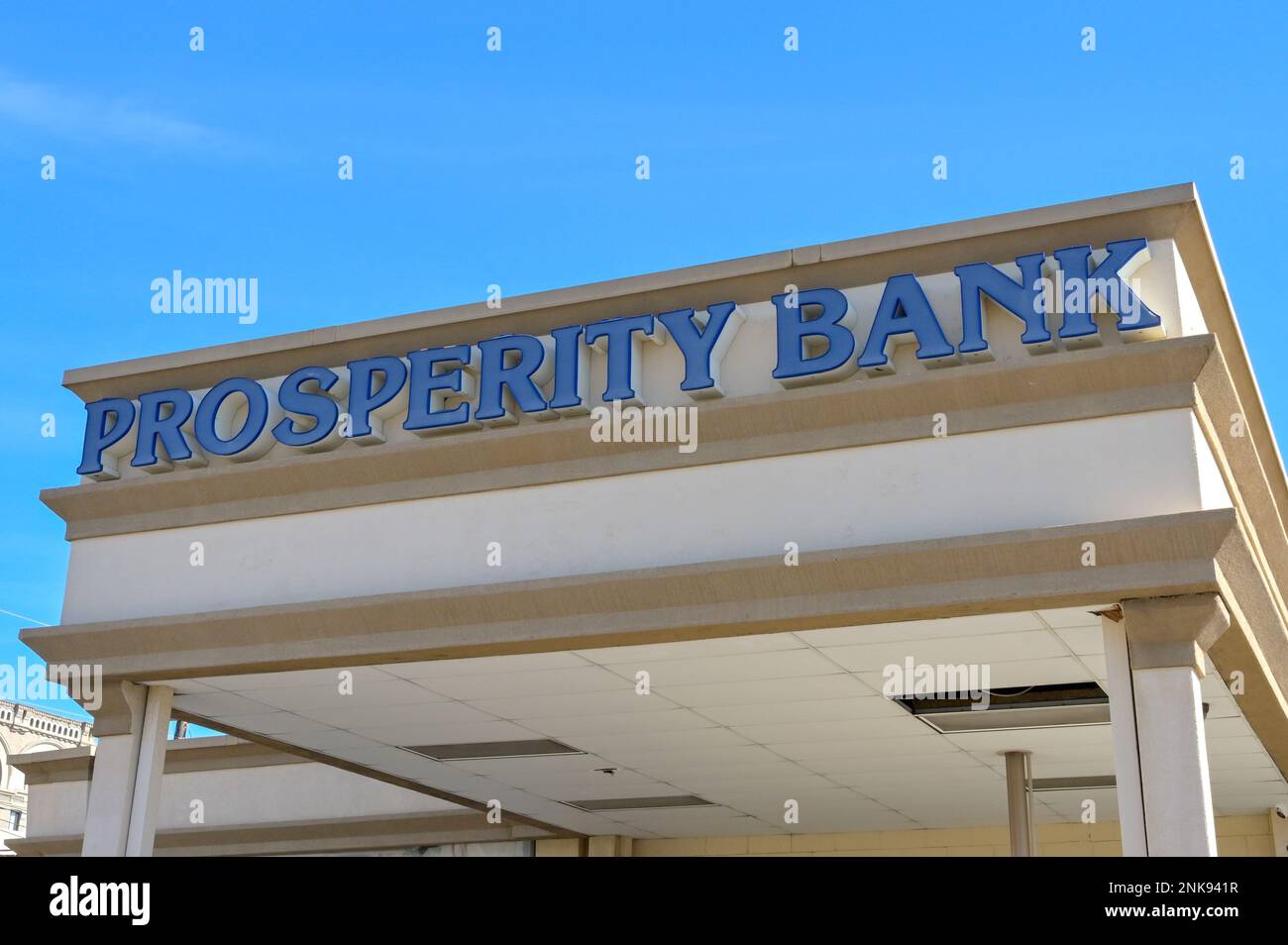 Galveston, Texas February 2023 Sign on the canopy of a drive thru