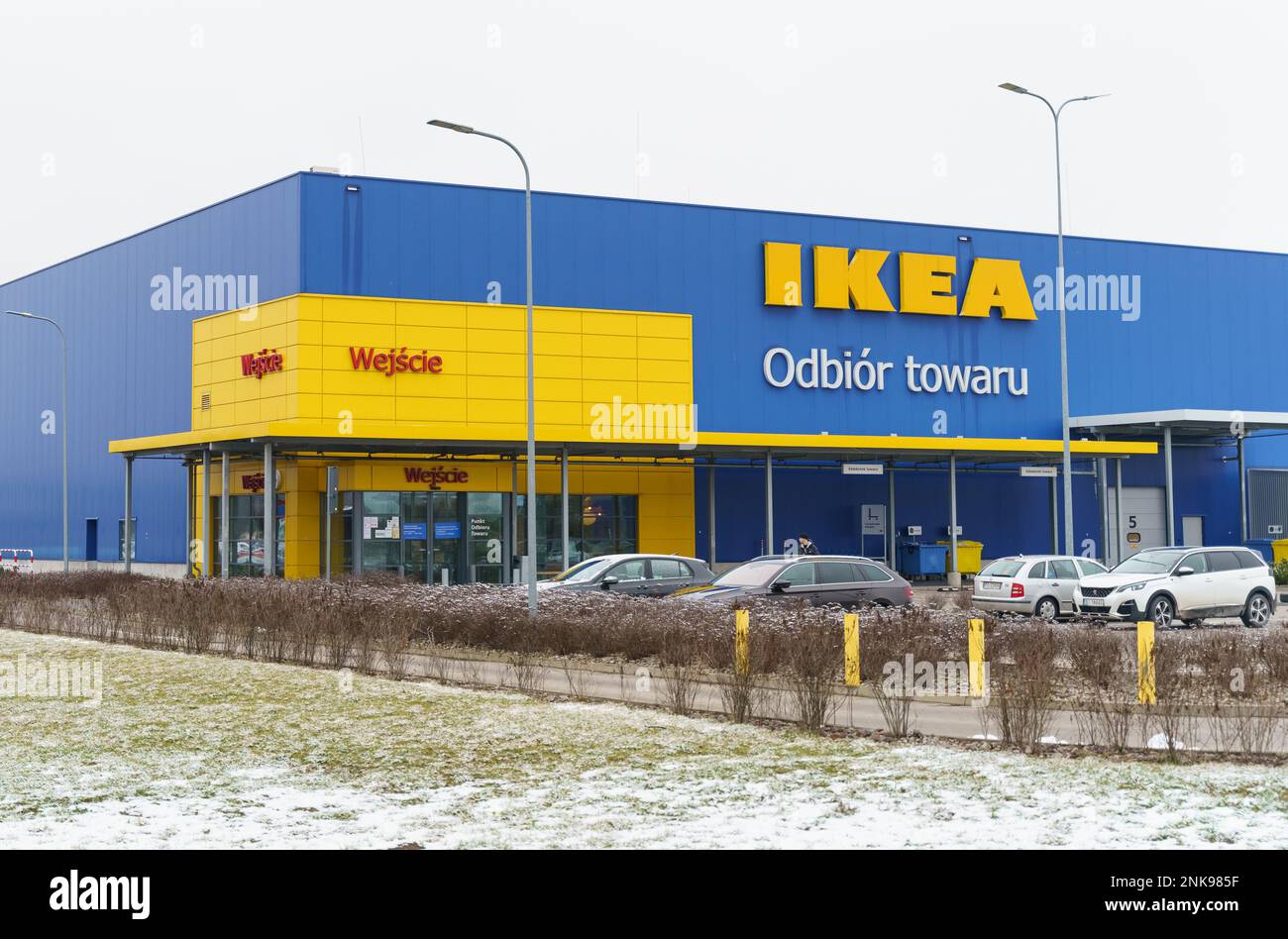 Poznan, Poland - January 25, 2023: Blue and yellow Ikea store building in  winter Stock Photo - Alamy