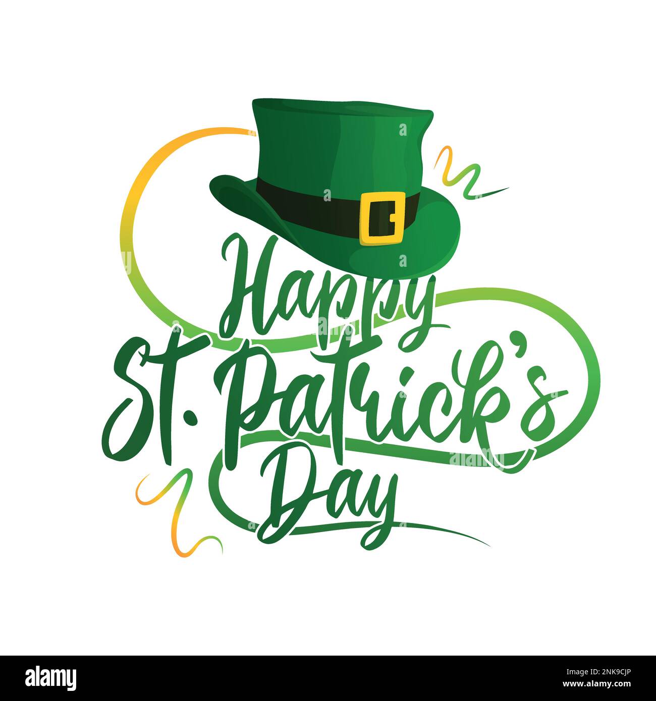 Hand Drawn St Patricks Day Logotype Vector Lettering Typography With  Leprechauns Hat And Clovers On White Background Festive Design For Print  Poster Flyer Party Invitation Icon Badge Sign Stock Illustration - Download