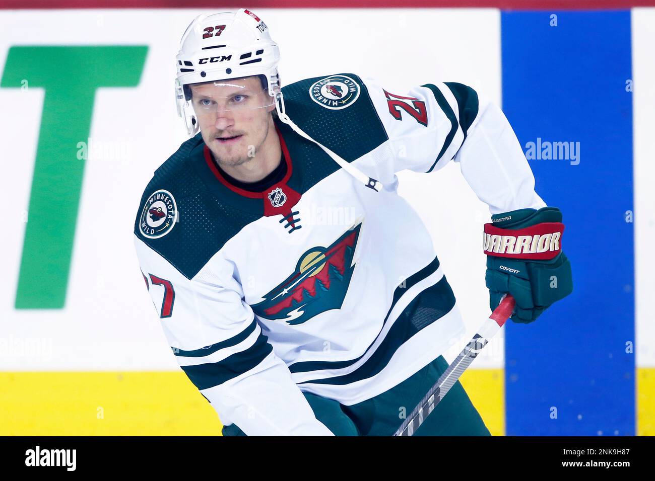NHL profile photo on Minnesota Wild player Nick Bjugstad at a game