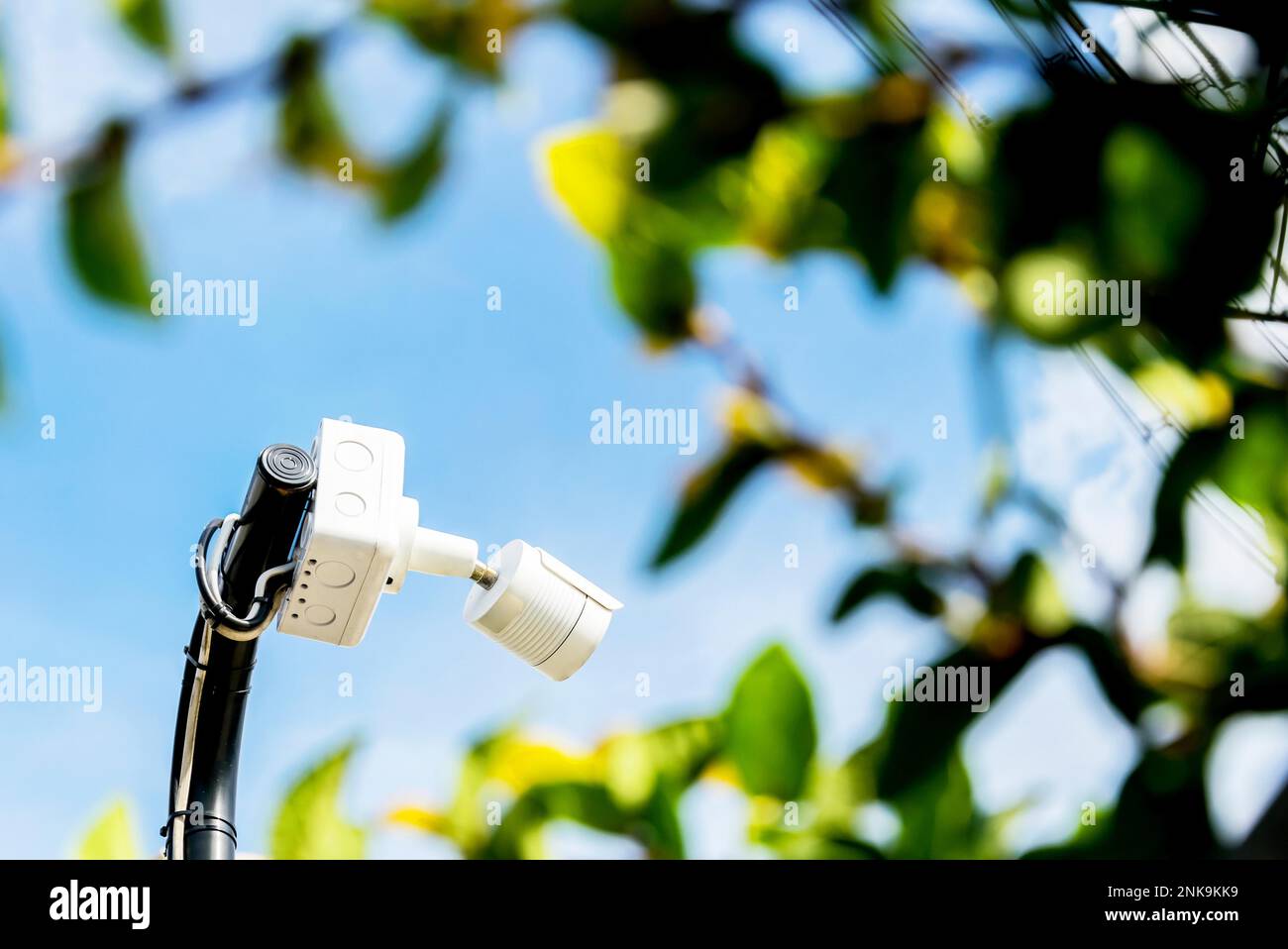 Security camera setup, cctv installation Stock Photo