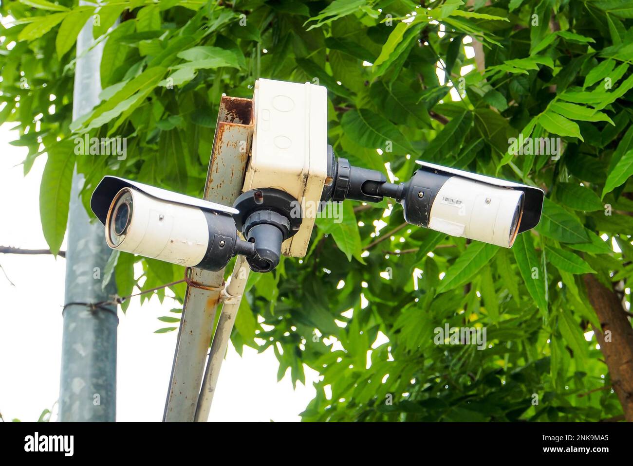 Security camera setup, cctv installation Stock Photo Alamy