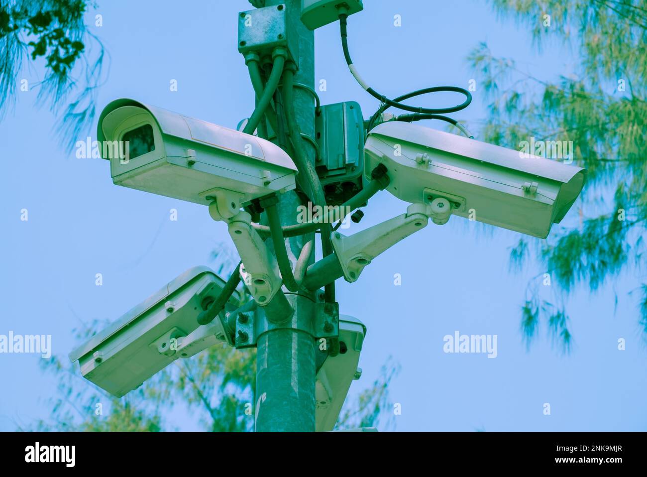 Security camera setup, cctv installation Stock Photo Alamy
