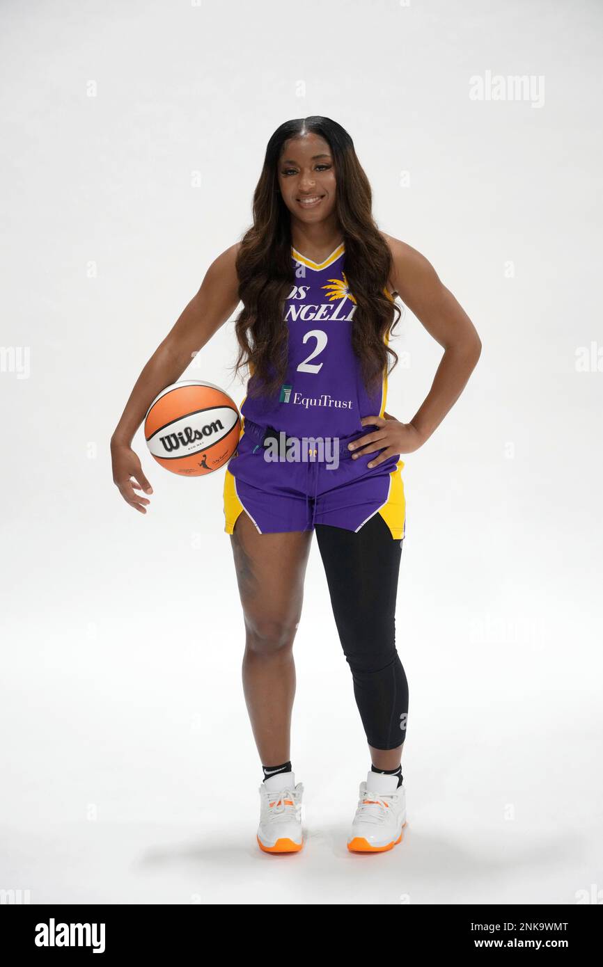 Los Angeles Sparks guard Te'a Cooper (2) poses during media day