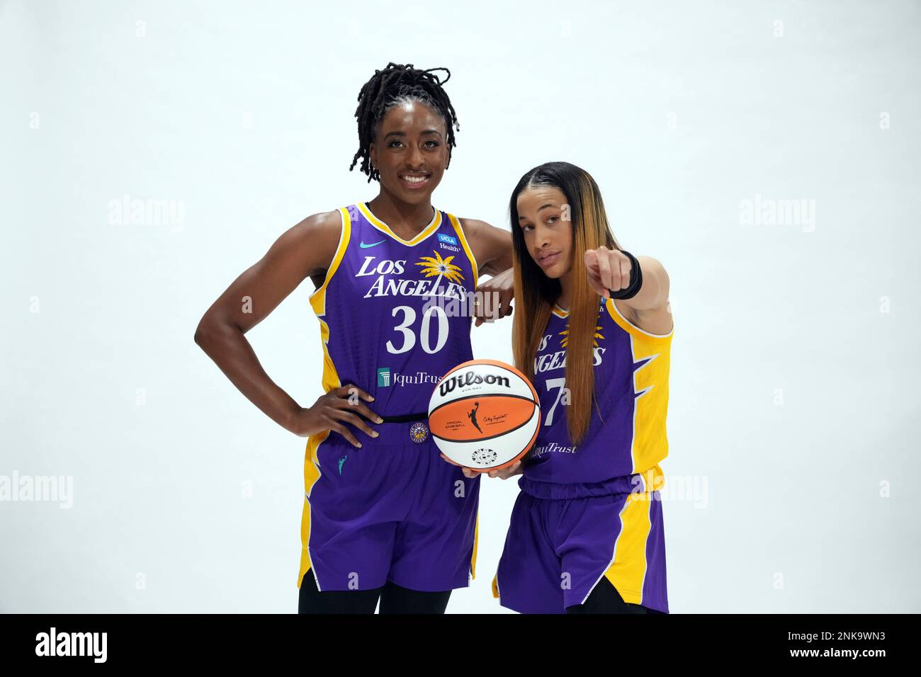 Los Angeles Sparks forward Nneka Ogwumike (30) and guard Chennedy