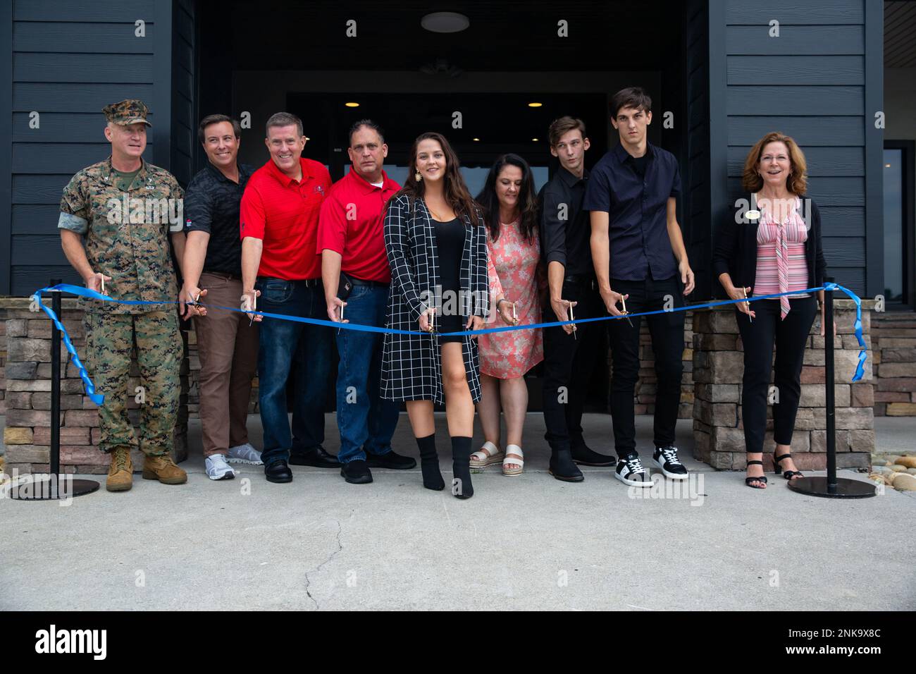 Family members of Gunnery Sgt. Terry Ball and distinguished guests