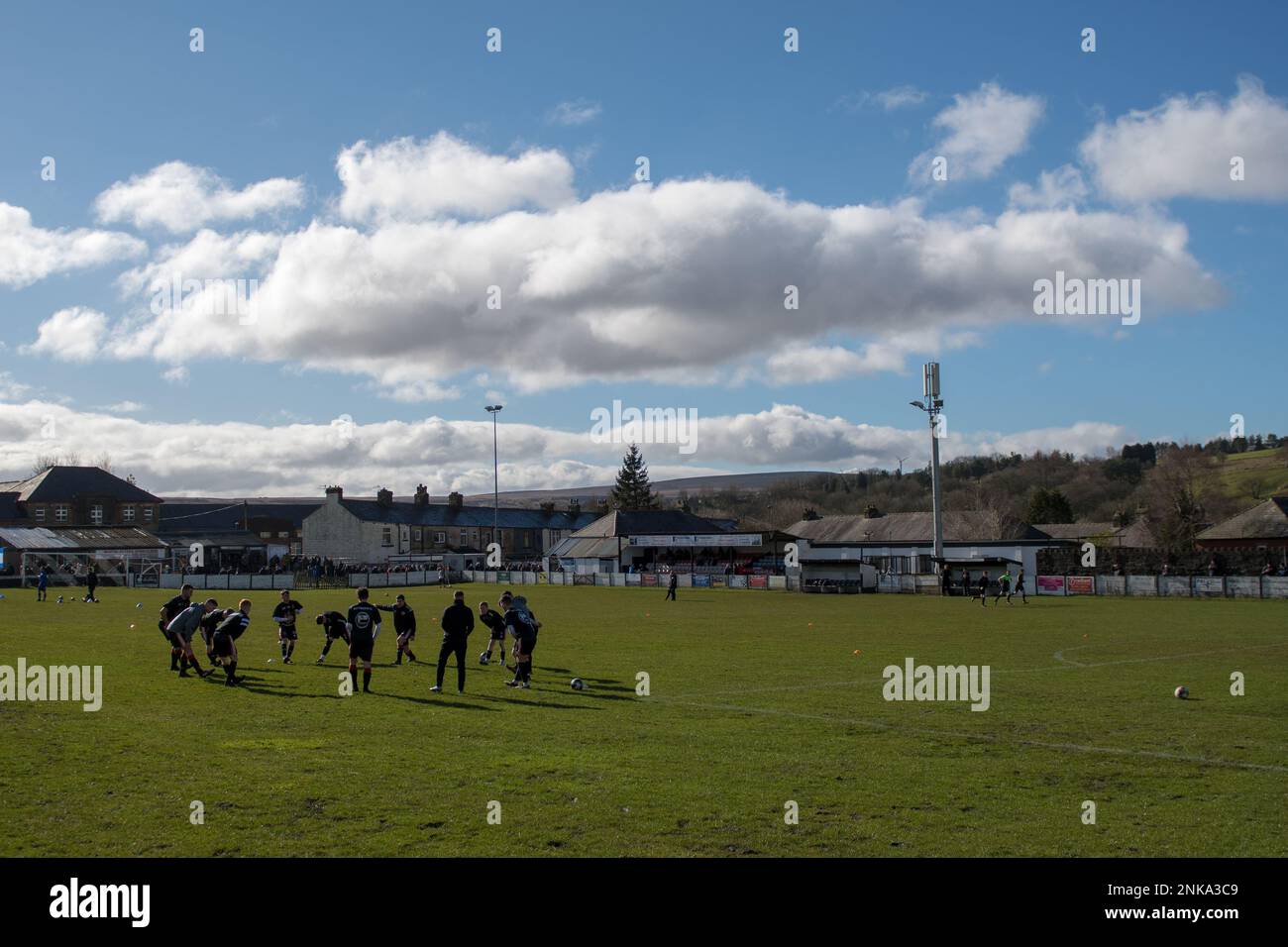 Bacup, England 05 March 2022. The North West Counties Football League Division One North match between Bacup Borough and St Helens Town. Stock Photo