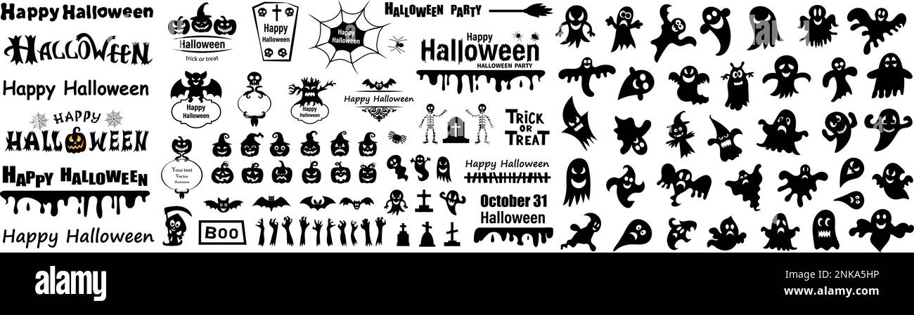 Set of silhouettes of Halloween Stock Vector Image & Art - Alamy