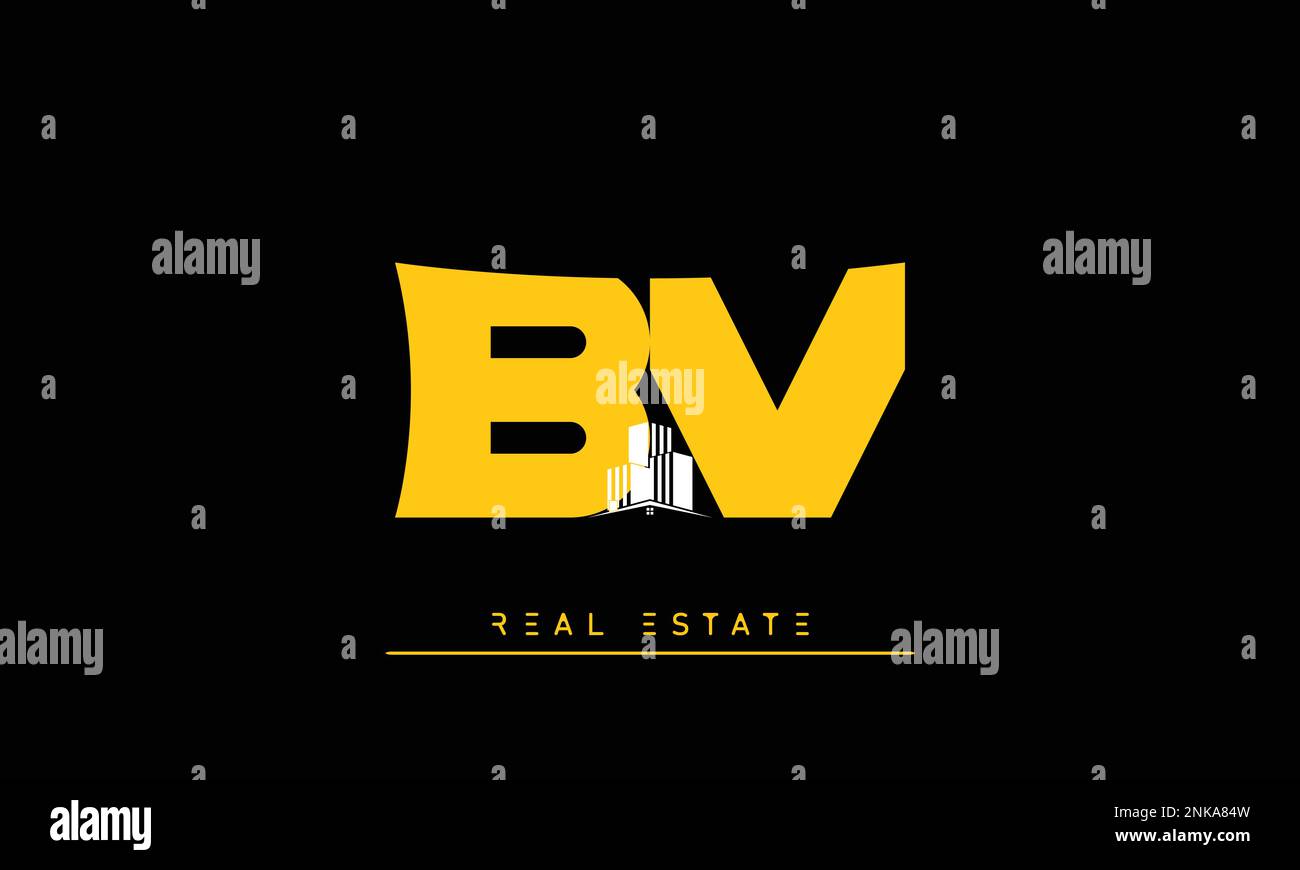 Real Estate letters Initials Monogram logo BV , VB Stock Vector