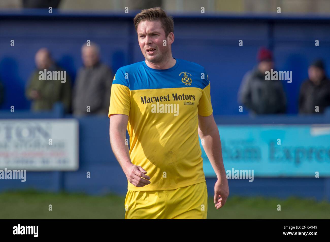 Padiham, England 05 March 2022. The North West Counties Football League Premier Division match between Padiham and Ashton Athletic. Stock Photo