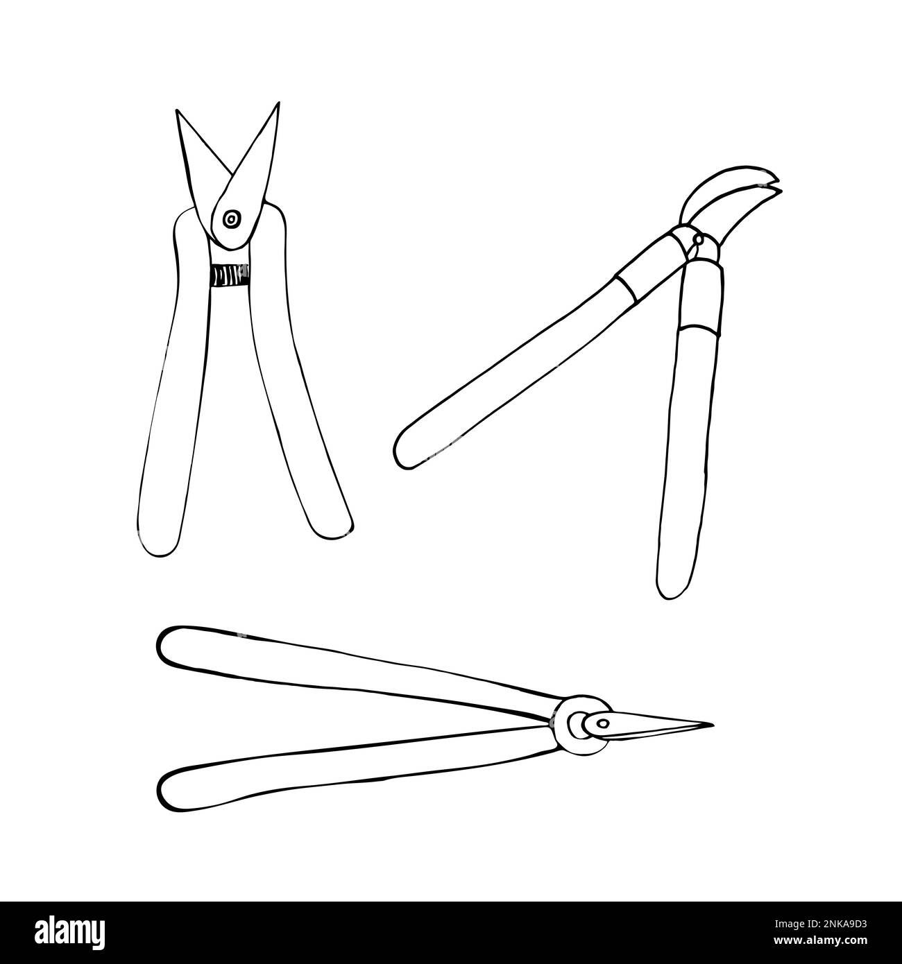 Garden shears doodle illustration set Stock Vector Image & Art Alamy