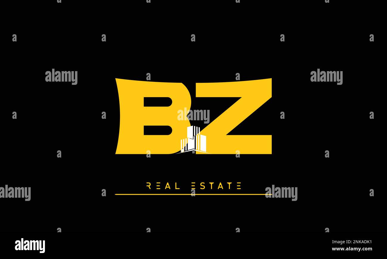 Real Estate letters Initials Monogram logo BZ , ZB Stock Vector