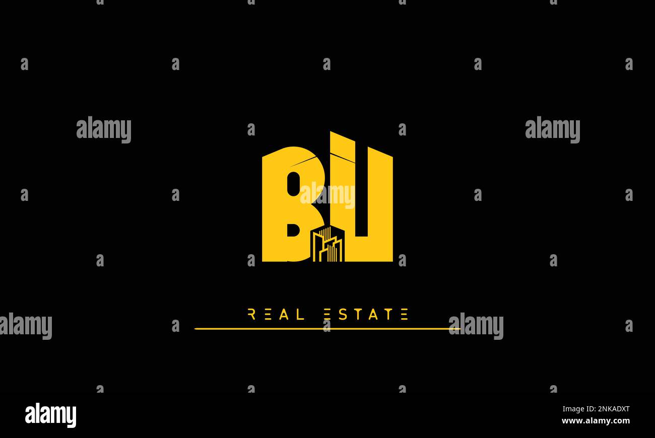 Real Estate letters Initials Monogram logo BU , UB Stock Vector