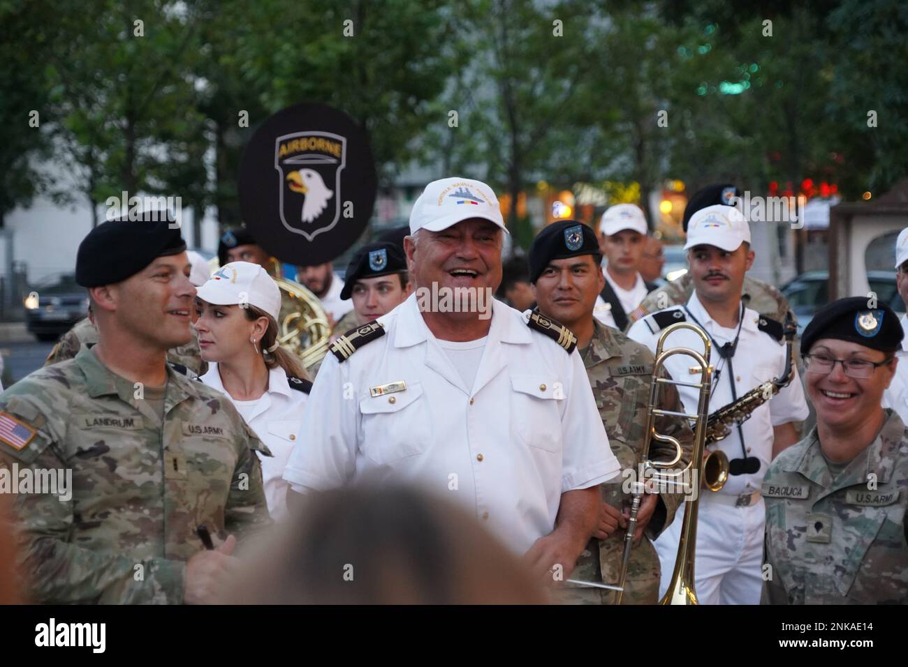 Col. Cornel Ignat the commander of the Romanian Navy Band addresses the