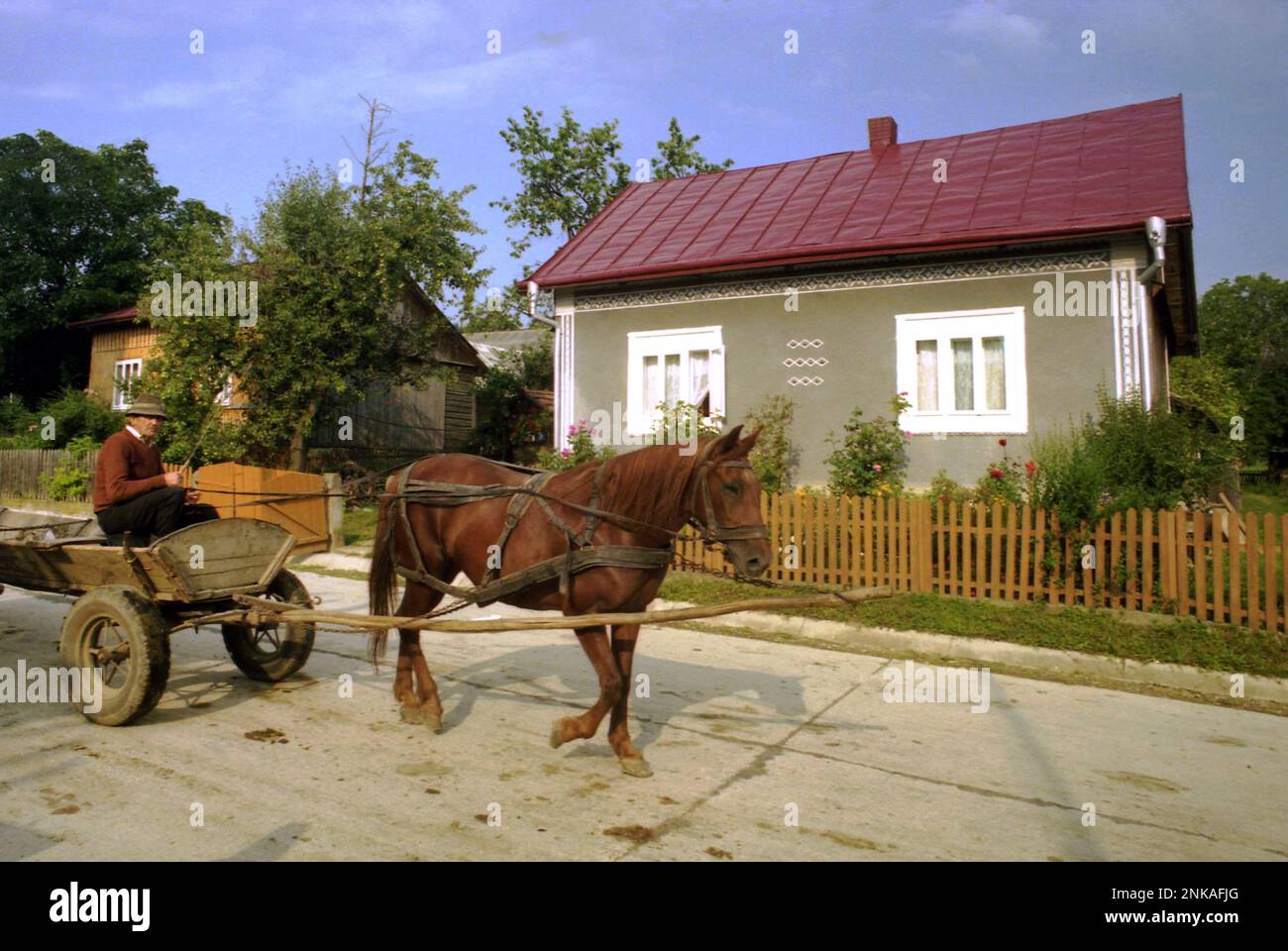 Man on horse drawn wagon hi-res stock photography and images - Alamy