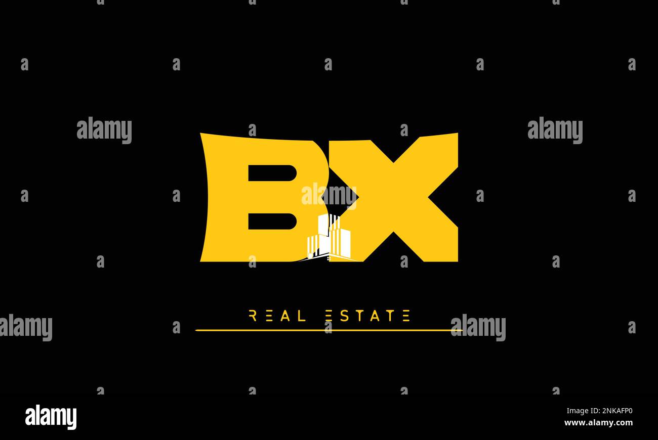 Real Estate letters Initials Monogram logo BX , XB Stock Vector