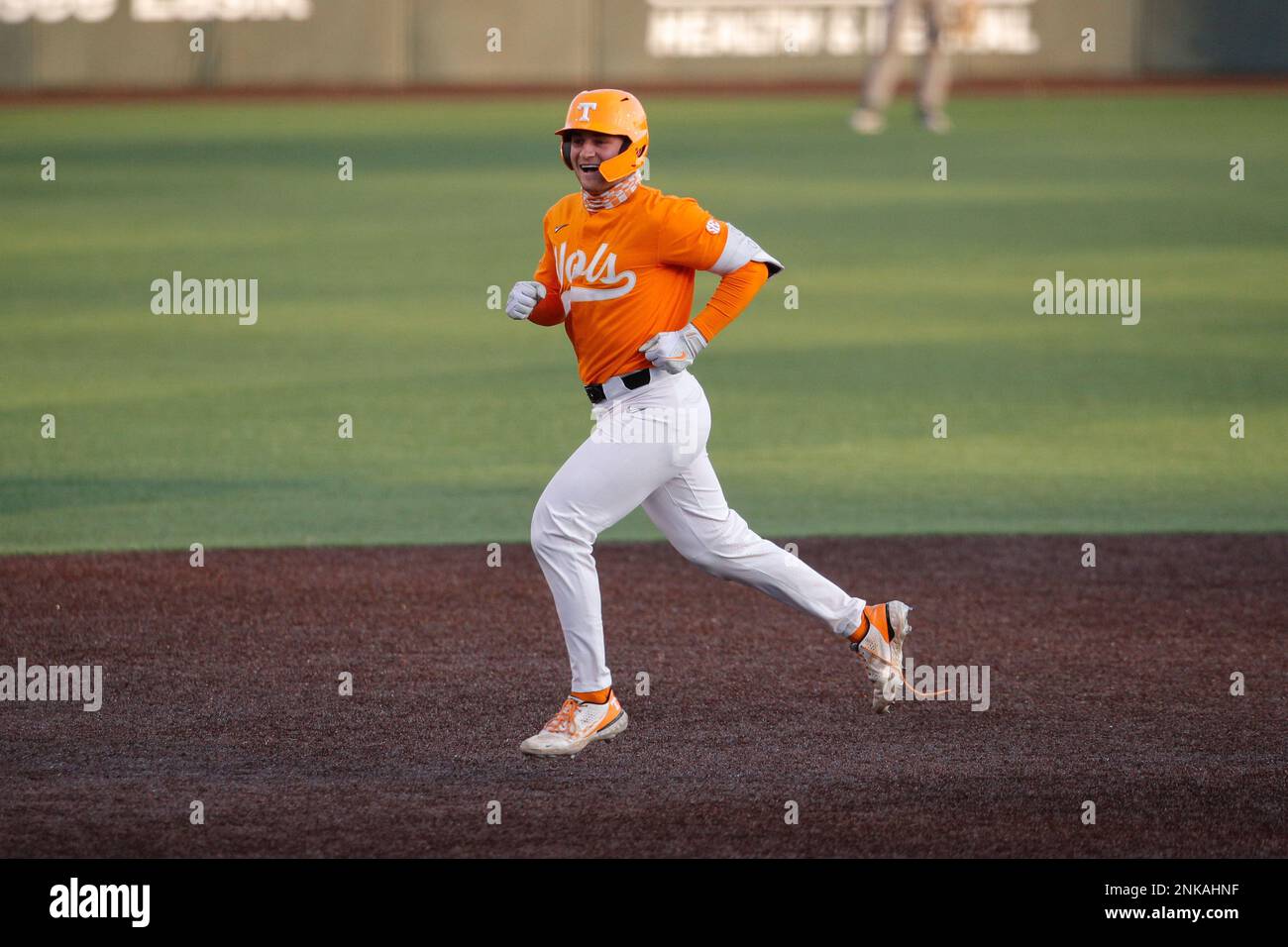 Tennessee Volunteers catcher Evan Russell (6) rounds the bases after