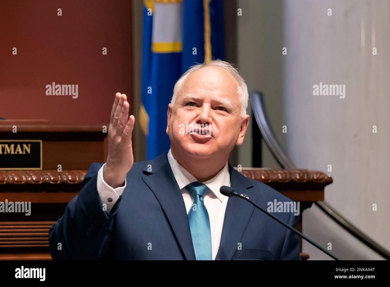 Gov. Tim Walz delivers his State of the State address in the Minnesota