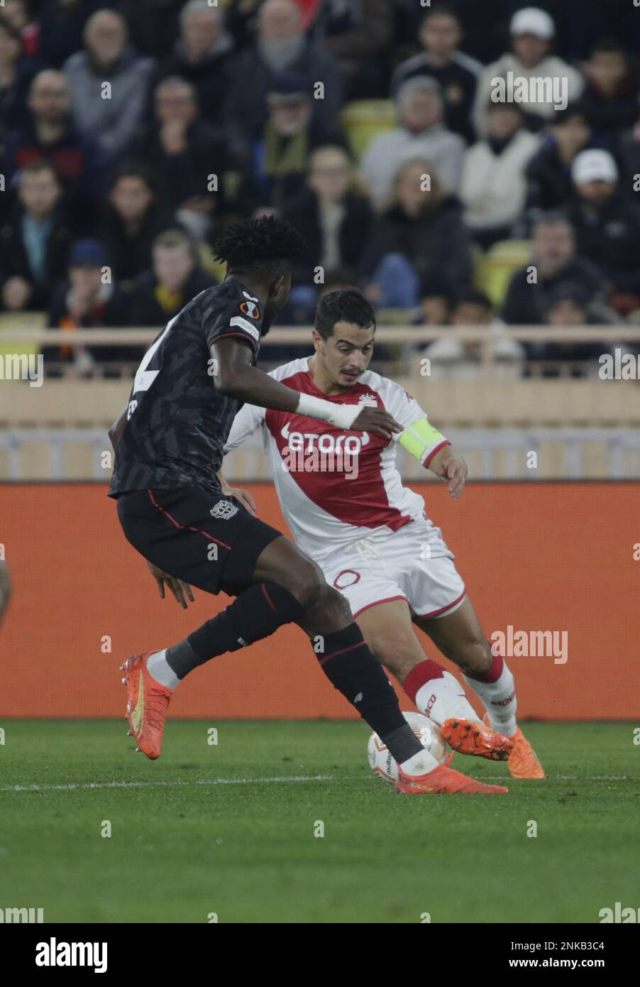 BUDAPEST, HUNGARY - OCTOBER 27: Youssouf Fofana of AS Monaco controls the  ball during the UEFA Europa League group H match between Ferencvarosi TC  and AS Monaco at Ferencvaros Stadium on October