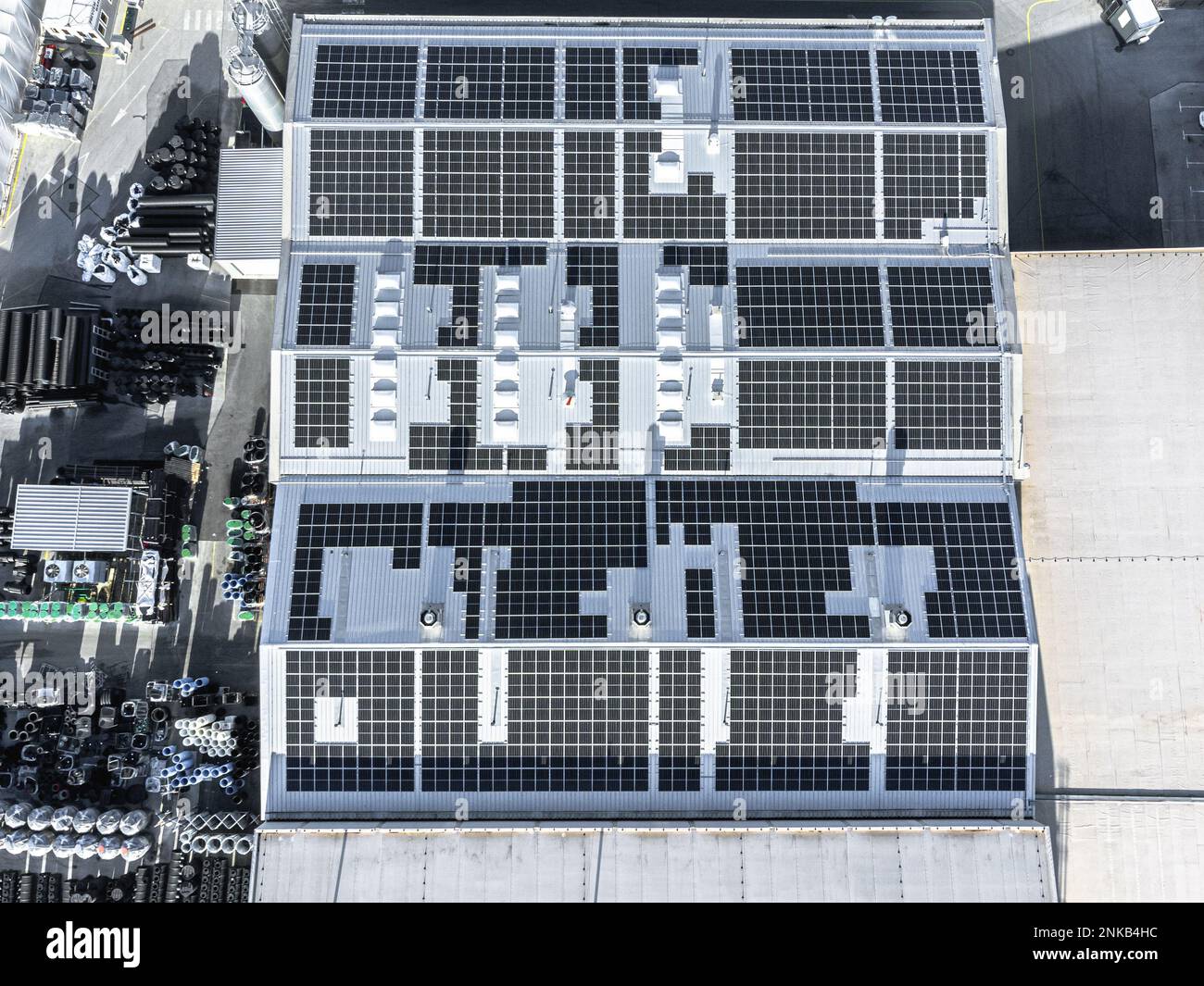 Aerial view big solar power hi-res stock photography and images - Alamy