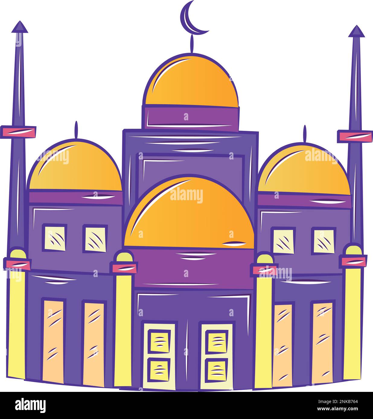 Isolated colored sketch of an arab mosque Vector Stock Vector