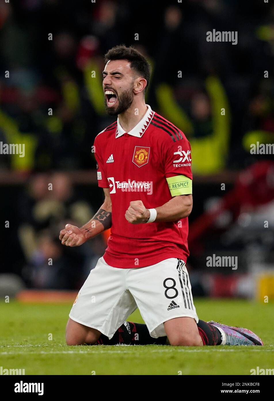 Manchester, England, 23rd February 2023. Bruno Fernandes Of Manchester 