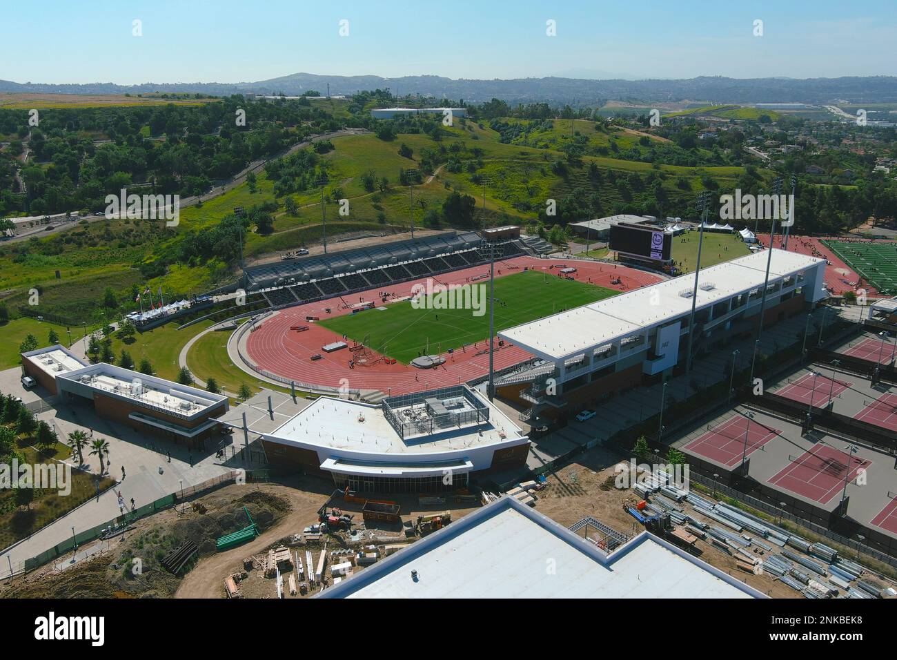An aerial view of Hilmer Lodge Stadium, the site of the 62nd. Mt. San