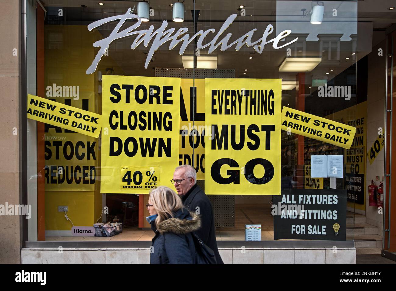 Paperchase store on George Street in Edinburgh closing down after going into administration. Stock Photo