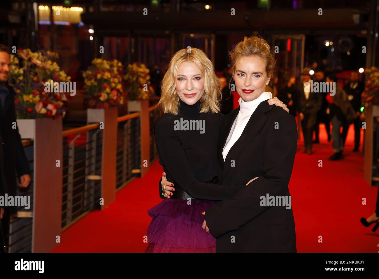 Cate Blanchett and Nina Hoss attend the "TAR" premiere during the 73rd