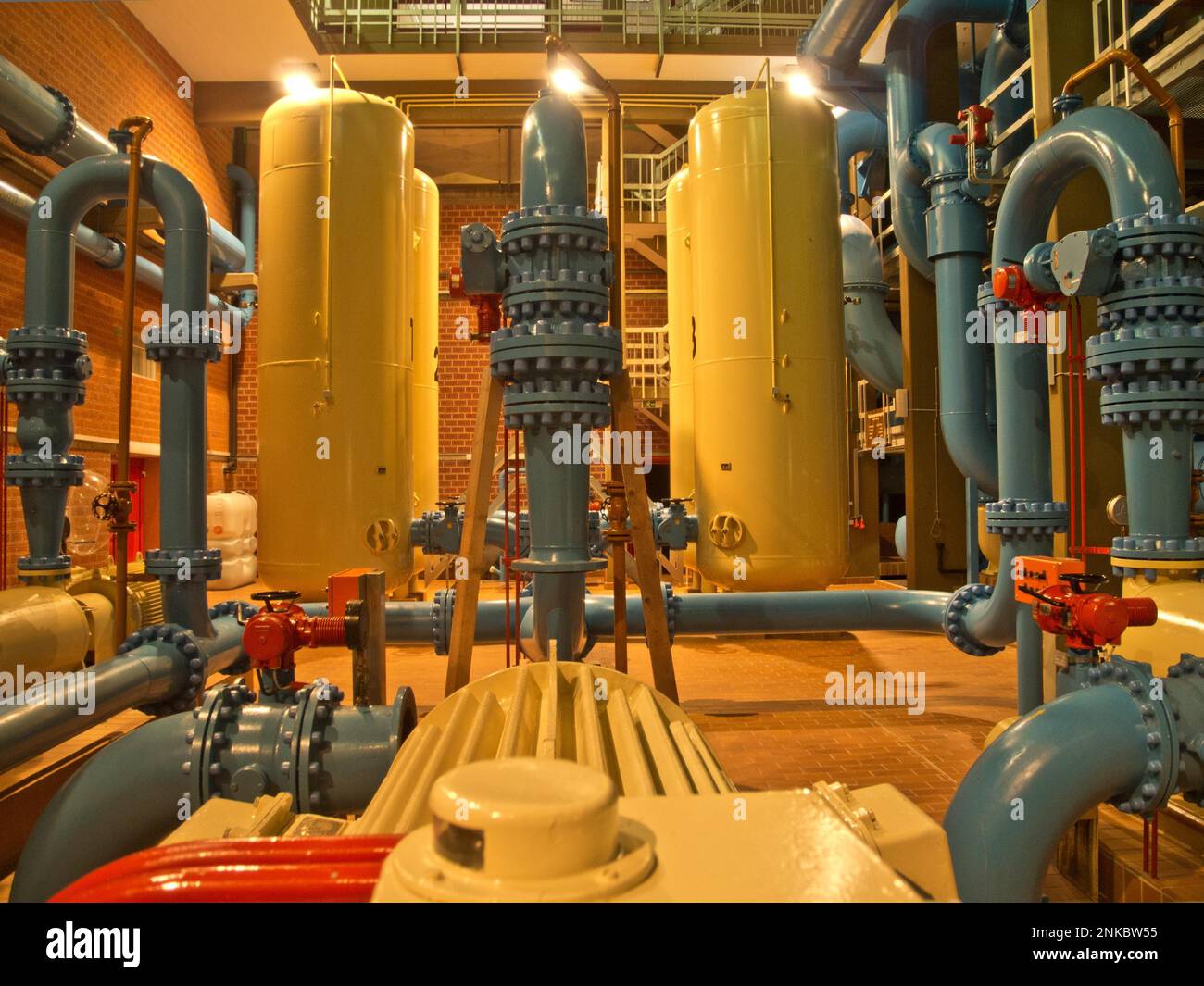 Water pipes of the water treatment plant of the Kleine Kinzig dam