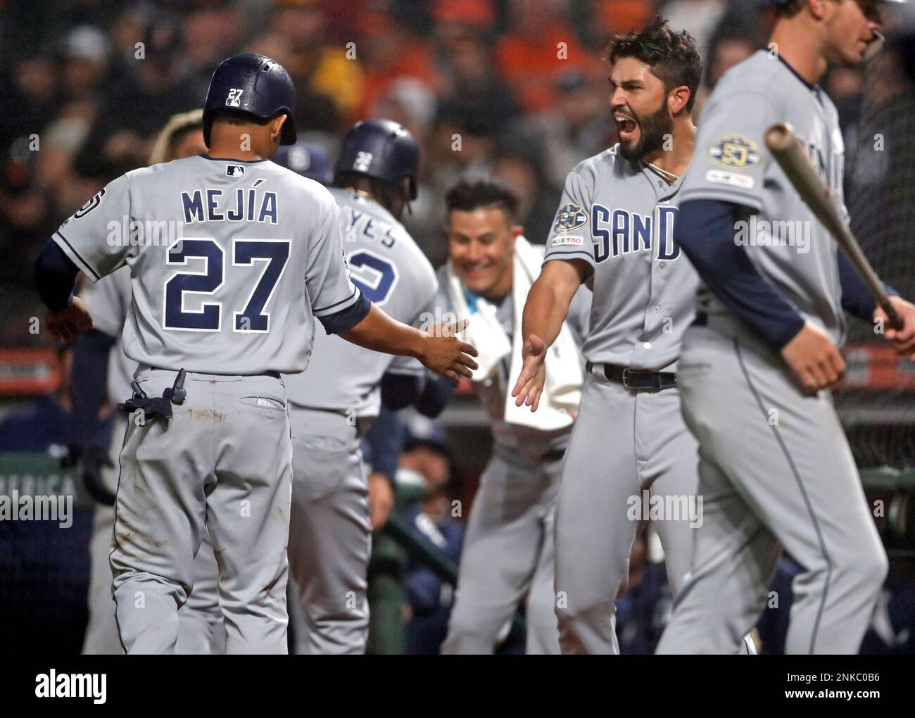 An Eric Hosmer game bat and jersey in the Petco Park, home of the San Diego  Padres baseball team, San Diego, CA, United States Stock Photo - Alamy