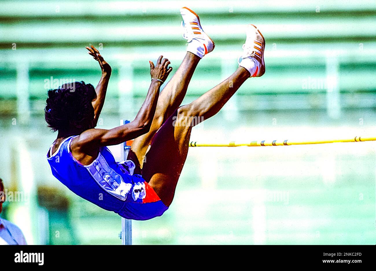 Jackie JoynerKersee competing in the Heptathlon at the 1987 World Outdoor Track and Field