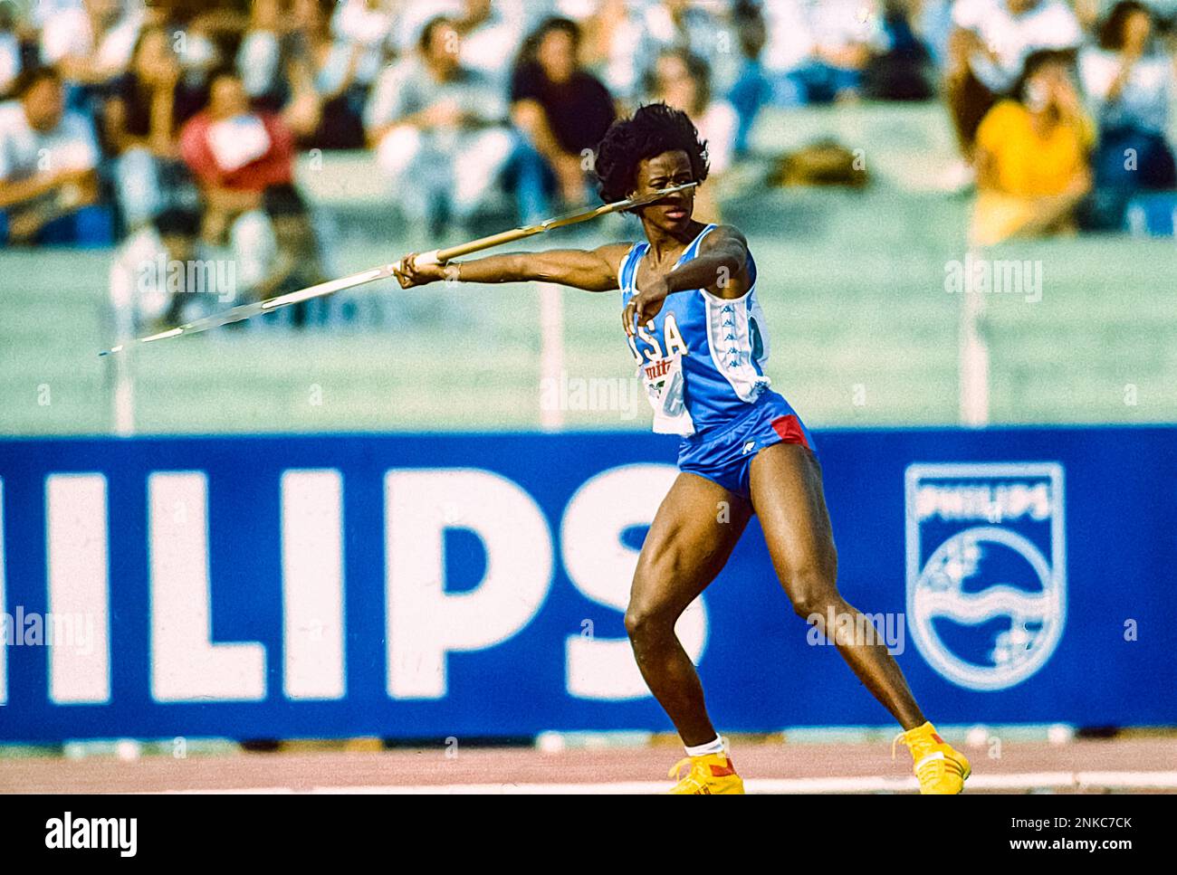 Jackie JoynerKersee competing in the Heptathlon at the 1987 World Outdoor Track and Field
