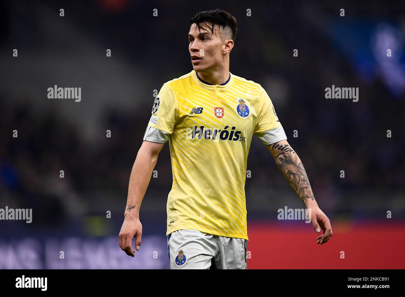 Milan, Italy. 22 February 2023. Mateus Uribe of FC Porto looks on during the UEFA Champions League round of 16 football match between FC Internazionale and FC Porto. Credit: Nicolò Campo/Alamy Live News Stock Photo