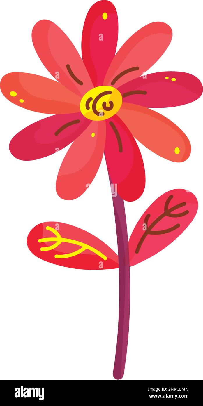 Isolated sketch of a colored flower icon Vector Stock Vector Image ...