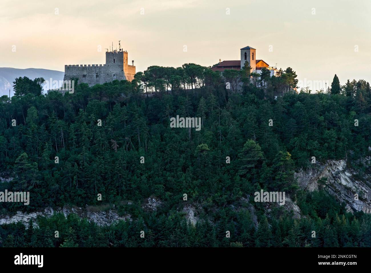 Fortress, Castle, Castello Monforte, Sanctuary of Santa Maria del Monte, Borgo Antico, Medieval Old Town, Campobasso, Molise, Italy Stock Photo