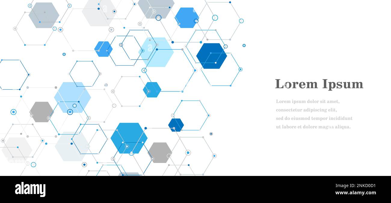 abstract blue gray hexagon, geometric texture background, scientific technology, network concept Stock Photo